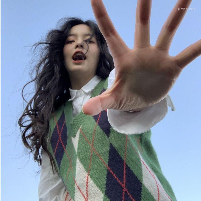 Women' Sweaters Vintage Knitted Vest Autumn Women Casual Preppy Style Sleeveless V-Neck Argyle Plaid Tank Tops Sweater Pullovers, Green
Women' Sweaters Vintage Knitted Vest Autumn Women Casual Preppy Style Sleeveless V-Neck Argyle Plaid Tank Tops Sweater Pullovers, Green