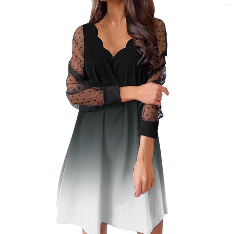 Casual Dresses Elegant Printing Polka Dot Mesh Dress Women Long Sleeve Straight Over The Knee Little Black Sexy V Neck
Casual Dresses Elegant Printing Polka Dot Mesh Dress Women Long Sleeve Straight Over The Knee Little Black Sexy V Neck