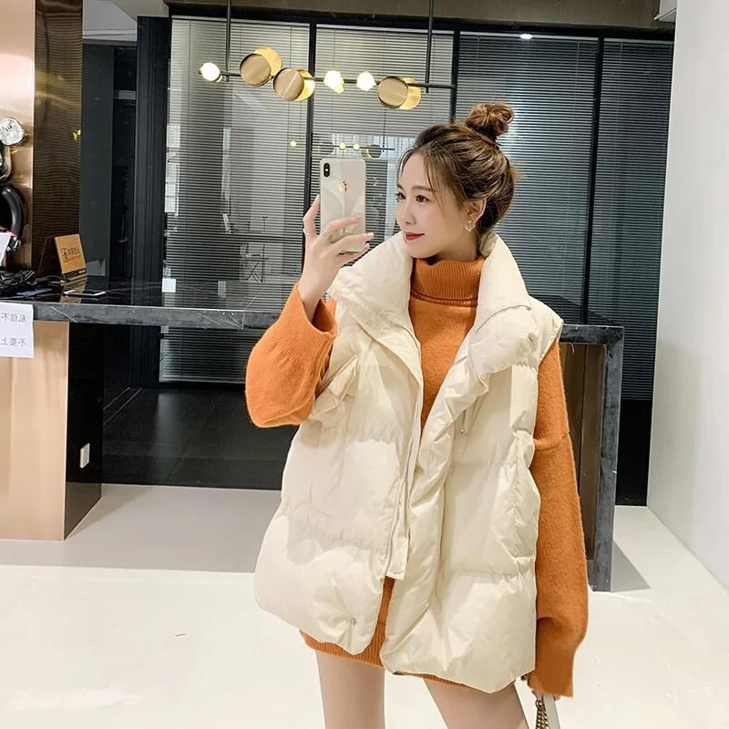 Women's Vests Autumn Winter Down Women Short Vest Windbreaker Thick Warm Coat Gilets Sleeveless Jacket Weste 221007