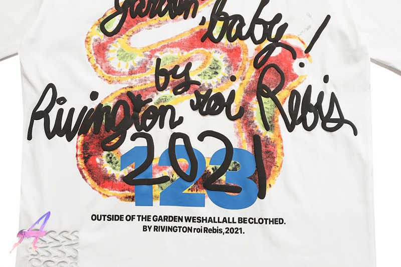 Men's T-Shirts Rrr123 Tshirt Rainbow Gluttonous Snake Retro Short-Sleeved 3 Three-Dimensional Foam Printing Old Oversized T-Shirts T221006