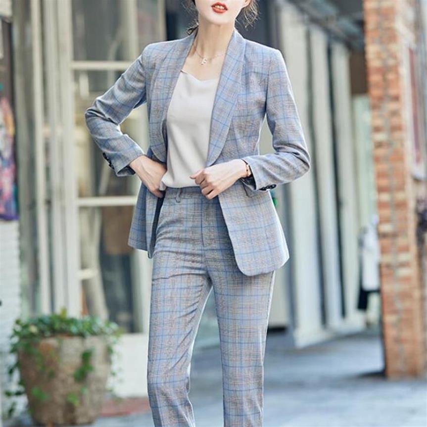 Womens Pant Suit Fashion Korean Style Chic Casual Business Formal Work Office Ladies Wear Vintage Plaid Blazer Jacket Pants Sets336s, Gray
Womens Pant Suit Fashion Korean Style Chic Casual Business Formal Work Office Ladies Wear Vintage Plaid Blazer Jacket Pants Sets336s, Gray
