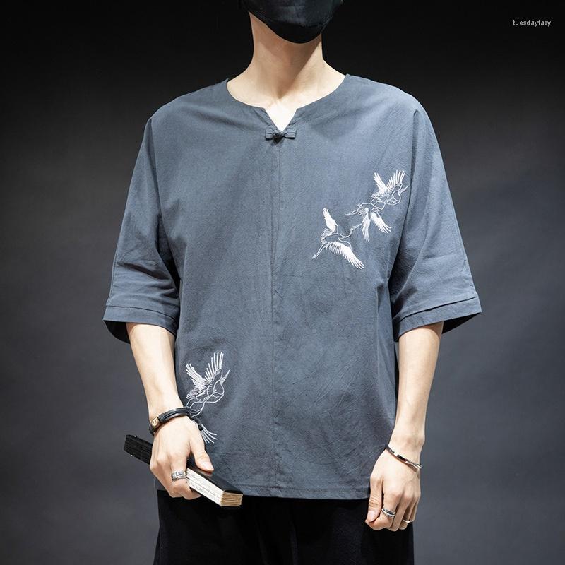 Ethnic Clothing Chinese Style Linen T-Shirt Men'S Summer Embroidery Clothes Tang Suit Shirt Loose Japanese Kimono Men 30621
Ethnic Clothing Chinese Style Linen T-Shirt Men'S Summer Embroidery Clothes Tang Suit Shirt Loose Japanese Kimono Men 30621