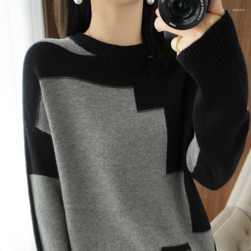 Women' Sweaters Sweater Women 100 Pure Wool Round Collar Color Knit 2022 Fall/winter Pullover Loose Top, Black
Women' Sweaters Sweater Women 100 Pure Wool Round Collar Color Knit 2022 Fall/winter Pullover Loose Top, Black