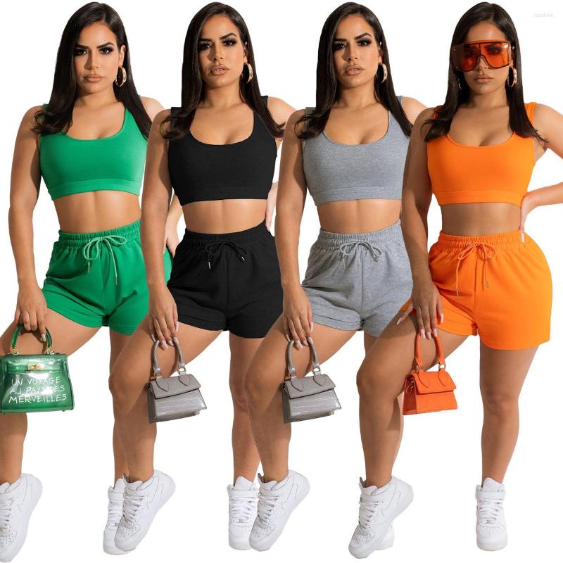 Women' Tracksuits 2022 Summer Two Piece Set Women Solid Sleeveless Crop Top Casual Biker Shorts Matching Streetwear Sports Jogging Outfits, Black
Women' Tracksuits 2022 Summer Two Piece Set Women Solid Sleeveless Crop Top Casual Biker Shorts Matching Streetwear Sports Jogging Outfits, Black