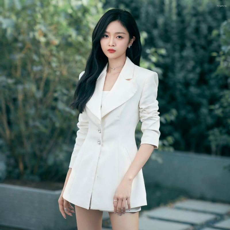 Women' Suits 2022 Women Blazers Long Outerwear Elegant Office Lady Solid Black White Diamonds Buttons Autumn Spring Japanese Korean Ins
Women' Suits 2022 Women Blazers Long Outerwear Elegant Office Lady Solid Black White Diamonds Buttons Autumn Spring Japanese Korean Ins