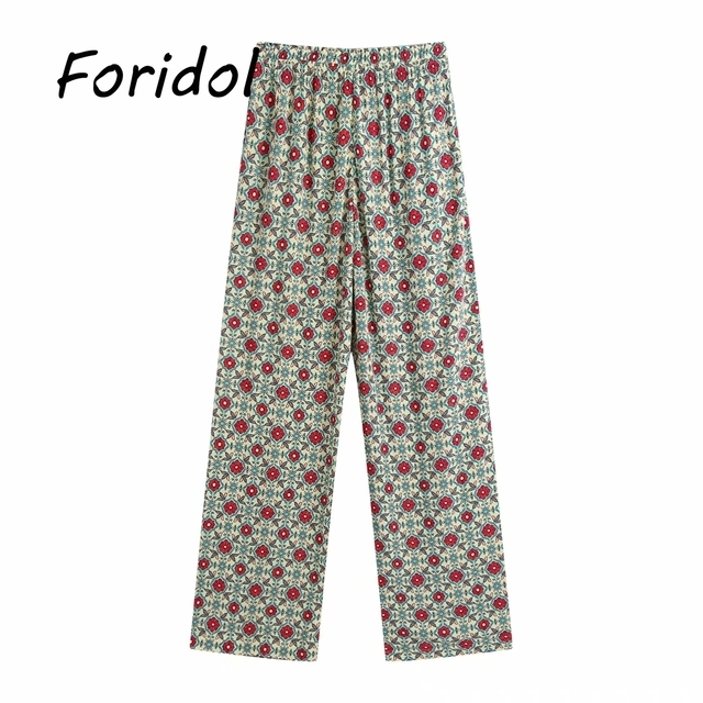 Women's Two Piece Pants Elegant Blouse Pants Sets Two Pieces Jumpsuits Long Sleeve Retro Blouse Shirts Women Female Suits Spring Summer Outfit Pa