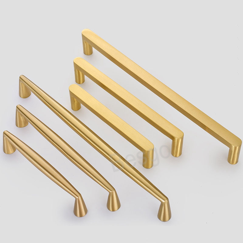 Modern Cabinet Handles Solid Brass Drawer Wardrobe Door Handle Gold Furniture Kitchen Cabinets Pull Handles Home Accessories BH7703 TYJ