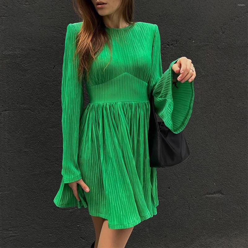 Casual Dresses Elegant Dress For Women Autumn Fashion Vertical Stripe Round Collar Flare Long Sleeve High Waist Ruched Green Mini
Casual Dresses Elegant Dress For Women Autumn Fashion Vertical Stripe Round Collar Flare Long Sleeve High Waist Ruched Green Mini