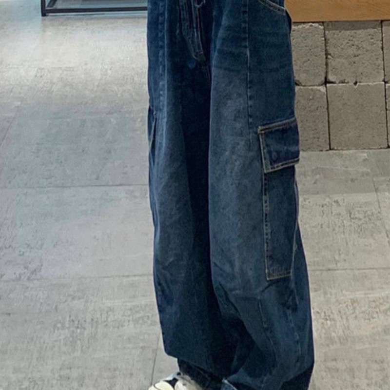 Women's Jeans Women Vintage Y2K Streetwear Baggy Cargo High Waisted Straight Wide Leg Pants Denim Trousers Fairy Grunge Alt Clothes 221007