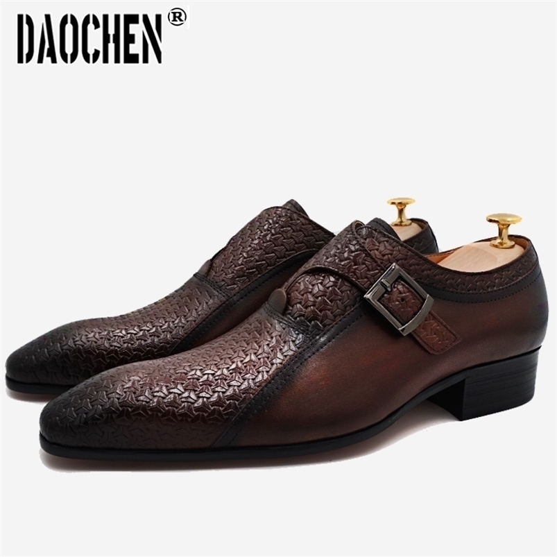 Dress Shoes Luxury Men Loafers Fashion Prints Genuine Leather Monk Strap Casual Black Brown Wedding Office 's 221006
Dress Shoes Luxury Men Loafers Fashion Prints Genuine Leather Monk Strap Casual Black Brown Wedding Office 's 221006
