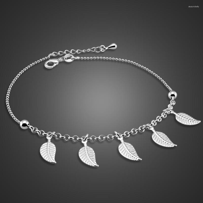 Anklets 925 Sterling Silver Leaves Women Summer Beach Barefoot Sandals Bracelet Ankle On The Leg Foot Accessories
Anklets 925 Sterling Silver Leaves Women Summer Beach Barefoot Sandals Bracelet Ankle On The Leg Foot Accessories