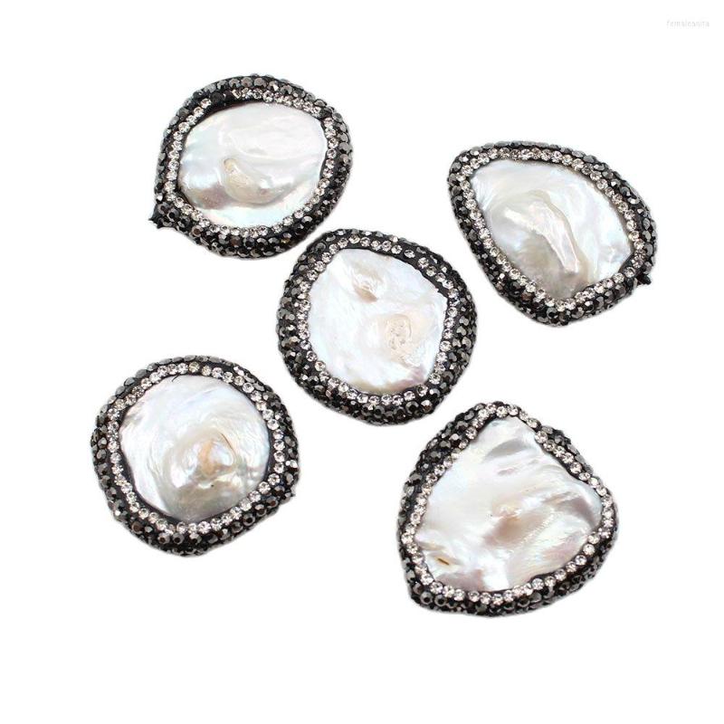 Beads APDGG Wholesale 5PCS Freshwater Cultured White Coin Keshi Pearl CZ Paved Findings Loose For Women Necklace DIY
Beads APDGG Wholesale 5PCS Freshwater Cultured White Coin Keshi Pearl CZ Paved Findings Loose For Women Necklace DIY