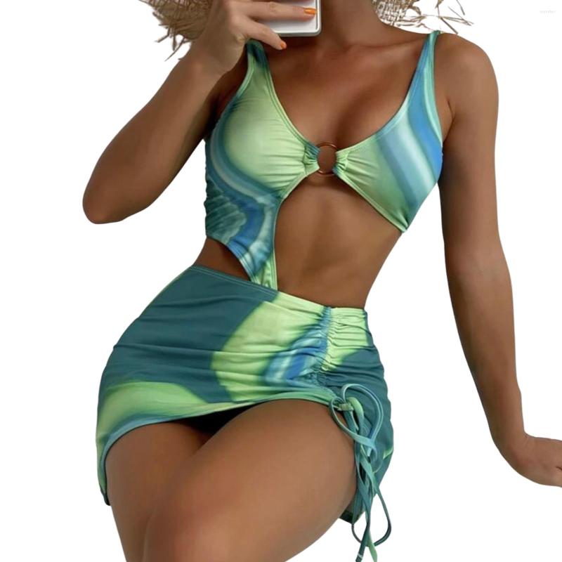 Women' Swimwear 2 Pieces Female Tie-Dyed V-Neck Sleeveless Hollow Out OnePiece Swimsuit Skirt For Women /M/L, Blue
Women' Swimwear 2 Pieces Female Tie-Dyed V-Neck Sleeveless Hollow Out OnePiece Swimsuit Skirt For Women /M/L, Blue