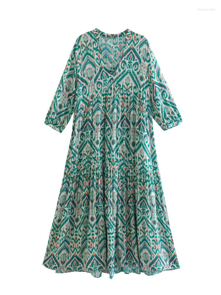 Casual Dresses Bohemian Maxi For Women 2022 Vacation Vintage Print Retro Boho Dress V Neck Tie 3/4 Sleeve Straight Loose Long, Green
Casual Dresses Bohemian Maxi For Women 2022 Vacation Vintage Print Retro Boho Dress V Neck Tie 3/4 Sleeve Straight Loose Long, Green