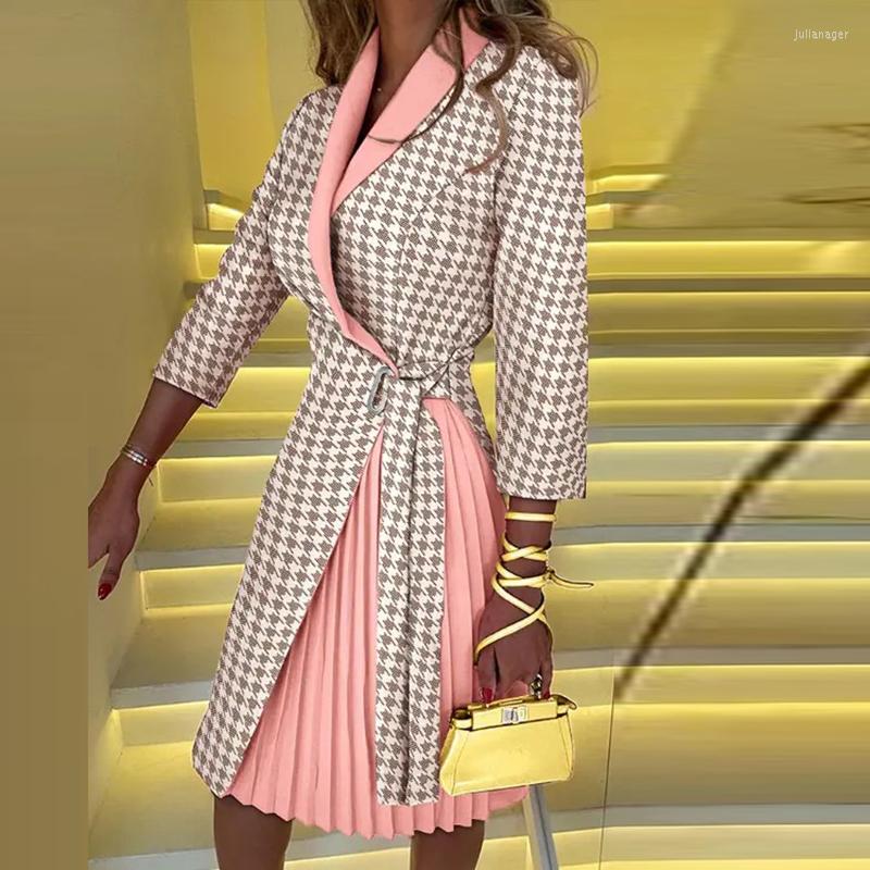 Casual Dresses Spring Elegant Notched Collar Blazer Dress Women Solid Tie-up Side Pleated Autumn 3/4 Sleeve Office Lady, Orange
Casual Dresses Spring Elegant Notched Collar Blazer Dress Women Solid Tie-up Side Pleated Autumn 3/4 Sleeve Office Lady, Orange