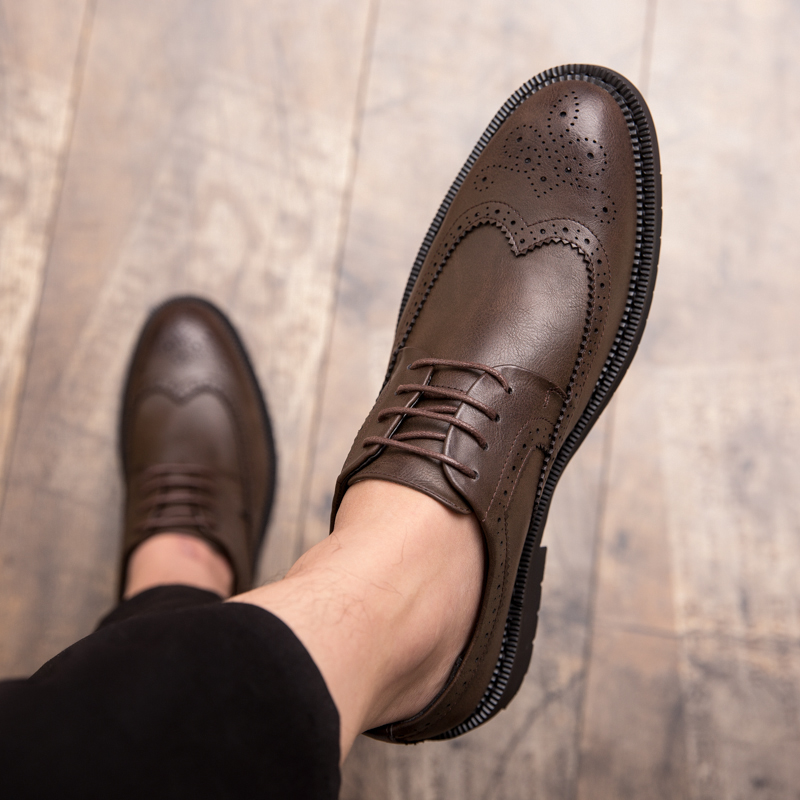 Carved Punch Oxford Shoes Pointed Toe Men's Lace Up Simple Fashion Formal Casual Shoes Multiple Size 38-47, Brown
Carved Punch Oxford Shoes Pointed Toe Men's Lace Up Simple Fashion Formal Casual Shoes Multiple Size 38-47, Brown