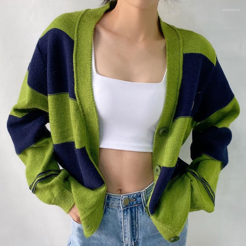 Women' Knits 2022 Autumn Casual Women Color Block Stroped Sweater Coats Fashion Women' Button Up Long Sleeve V-neck Knitted Cardigans
Women' Knits 2022 Autumn Casual Women Color Block Stroped Sweater Coats Fashion Women' Button Up Long Sleeve V-neck Knitted Cardigans