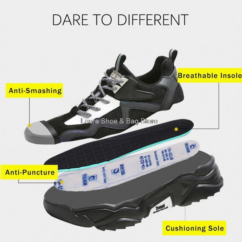 Boots High Quality Safety Shoes Men Women Steel Toe Boots Puncture Proof Work Sneaker Breathable Male Protective Working Boots Sporty 221007