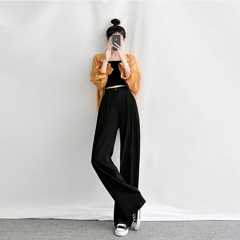 Womens Pants Capris Wide Leg Pants Women Simple Vintage Overisze 4XL Simple Daily Office Lady Full Length Trousers Allmatch Summer Fashion Womens 2210