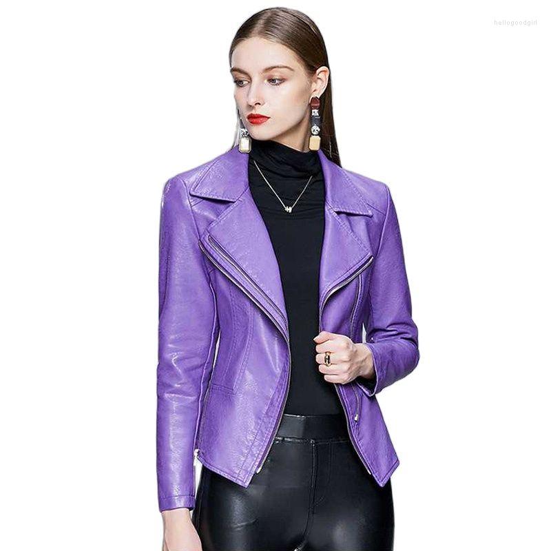 Women's Leather Purple Short Cool Small Suit Jacket Female 2022 Autumn Slim Zipper Fashion Wild Motorcycle Black Women Tops B34
Women's Leather Purple Short Cool Small Suit Jacket Female 2022 Autumn Slim Zipper Fashion Wild Motorcycle Black Women Tops B34