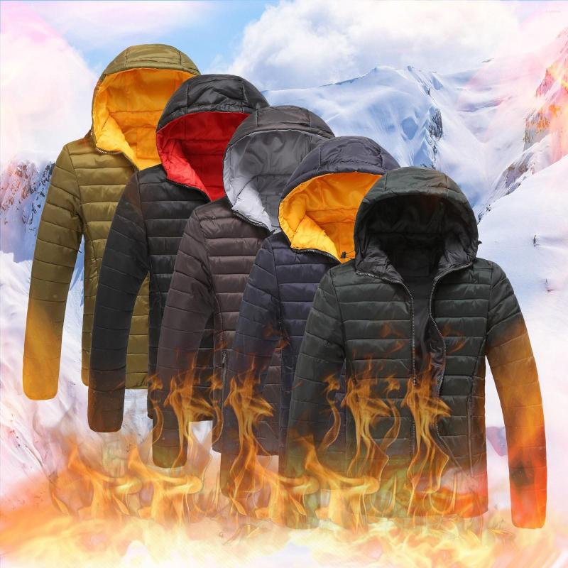 Men's Down Warm Thickened Overcoat Winter Solid Color Full Zipper Windproof Hooded Padded Snow Jacket With Pocket, Black
Men's Down Warm Thickened Overcoat Winter Solid Color Full Zipper Windproof Hooded Padded Snow Jacket With Pocket, Black