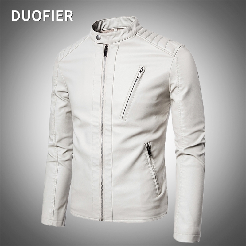 Men's Leather Faux Men Jacket Motorcycle Autumn Jackets White Jaqueta De Couro Masculina Outwear Male PU Coats 5XL 221007