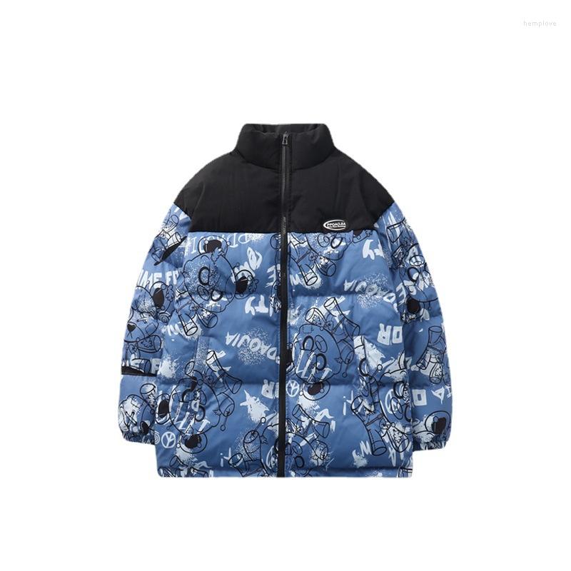 Men's Down Winter Stand-up Collar Color-blocking Cotton-padded Jacket Fashion Trendy Printing Thick Warm Casual Cotton Clothes, Gray
Men's Down Winter Stand-up Collar Color-blocking Cotton-padded Jacket Fashion Trendy Printing Thick Warm Casual Cotton Clothes, Gray