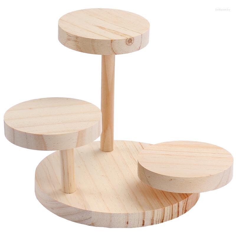 Jewelry Pouches Sunglasses Display Rack Wooden Eyewear 3 Platforms Wood Base Holder