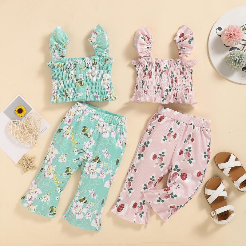 Clothing Sets Toddler Baby Girl Elastic Vest And Trousers Set Fashion Flower Button Ruffle Camisole Flared Pants 3M-3T, Green
Clothing Sets Toddler Baby Girl Elastic Vest And Trousers Set Fashion Flower Button Ruffle Camisole Flared Pants 3M-3T, Green