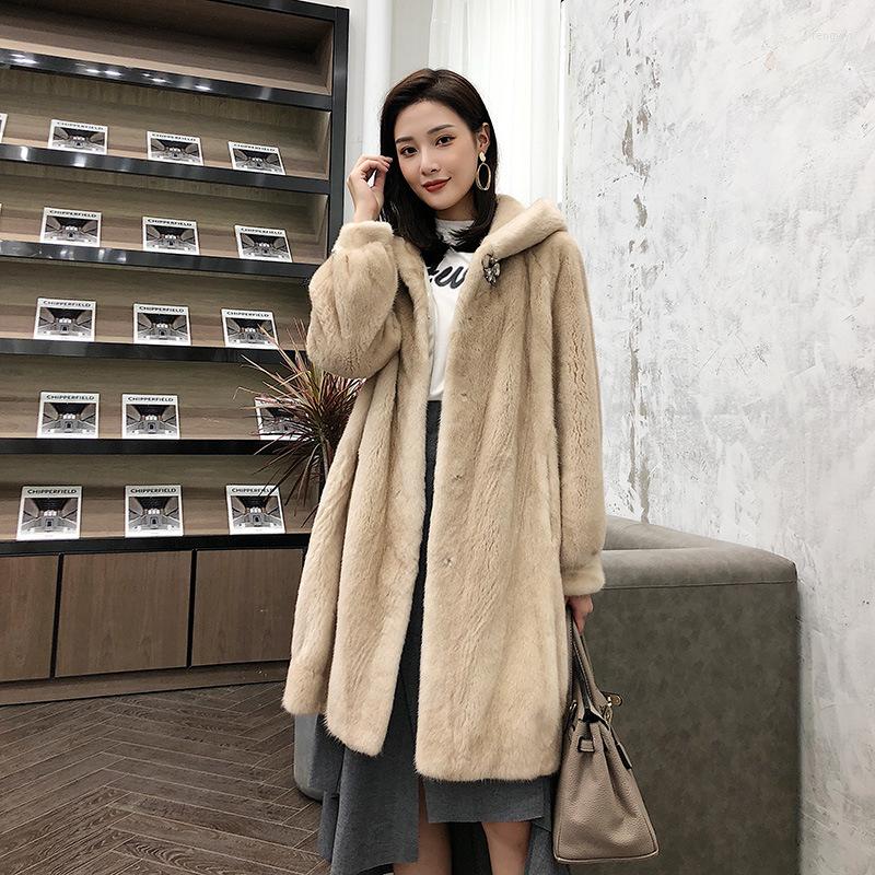 Women's Fur Haining Mink Female Hatted Mid-long Overcoat Korean Imported Anti-season, Beige
Women's Fur Haining Mink Female Hatted Mid-long Overcoat Korean Imported Anti-season, Beige
