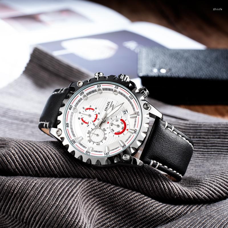 Wristwatches SMAEL Watch Men Top Brand Sports Creative Design 3 Pointer Display Clock Male Quartz Relojes Montre Homme, Silver blue
Wristwatches SMAEL Watch Men Top Brand Sports Creative Design 3 Pointer Display Clock Male Quartz Relojes Montre Homme, Silver blue