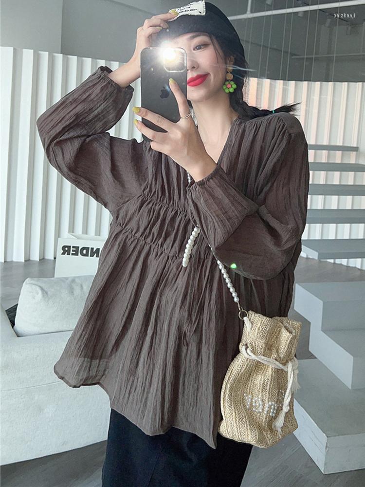 Women's Blouses GVUW Fold Lace Up Design Shirt Women's V Neck Pullover Long Sleeve Fashion Woman 2022 Autumn Female Clothing 20A464, White
Women's Blouses GVUW Fold Lace Up Design Shirt Women's V Neck Pullover Long Sleeve Fashion Woman 2022 Autumn Female Clothing 20A464, White