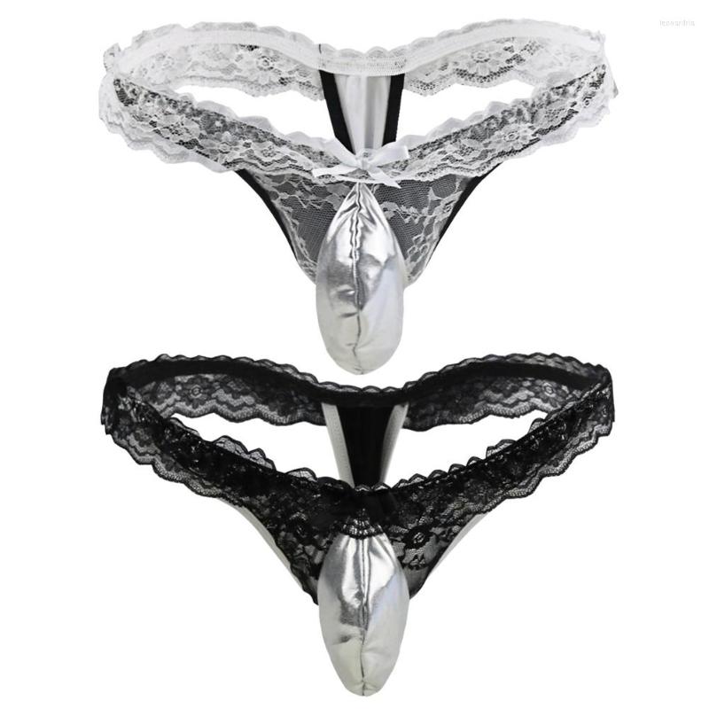 Men's G Strings Mens Sissy Ligerie Panties Latex Patent Leather Bulge Pouch Briefs Bowknot Lace Ruffles Elastic Waistband G-string T-back, Black
Men's G Strings Mens Sissy Ligerie Panties Latex Patent Leather Bulge Pouch Briefs Bowknot Lace Ruffles Elastic Waistband G-string T-back, Black