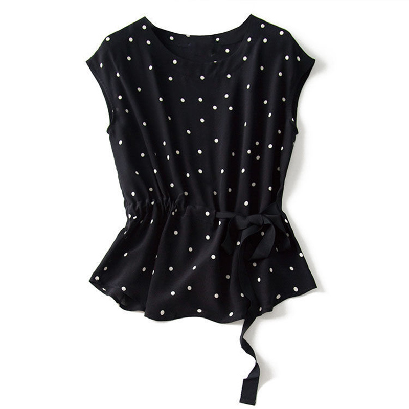 Women's Two Piece Pants Women's suit vintage casual chiffon lace up sleeveless top polka dot high waist wide leg Women's pants set woma