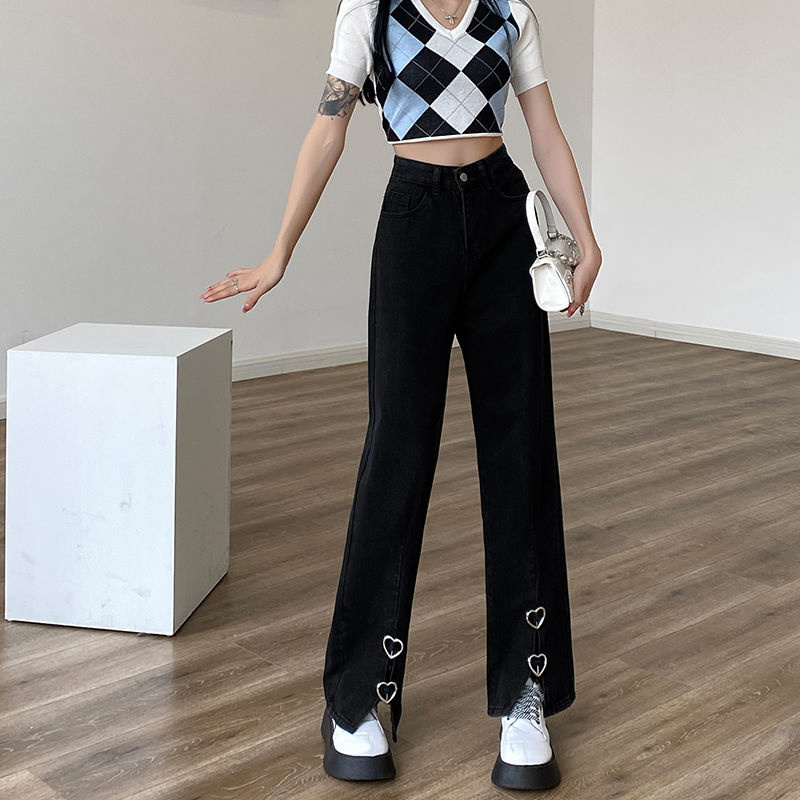 Women's Jeans ILARES Baggy Pants Oversize Woman High Waist Streetwear Trend Korean Fashion Capris Wide Leg Clothing 221007