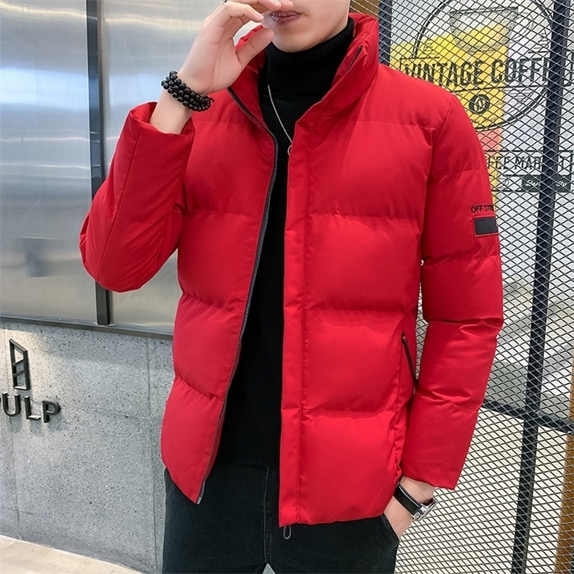 Mens Down Parkas Brand Fashion Men Winter Jacket Stand Collar Male Warm Cotton Coats Outerwear Solid Color Black Red Khaki Size M5XL 2201006
Mens Down Parkas Brand Fashion Men Winter Jacket Stand Collar Male Warm Cotton Coats Outerwear Solid Color Black Red Khaki Size M5XL 2201006