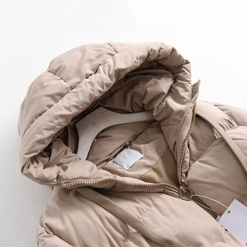 Women's Down Parkas Women's Winter Coats Warm Hooded Parka Solid Color Wild Casual Loose Thicken Fluffy Cotton-padded Jacket Women Jaqueta F