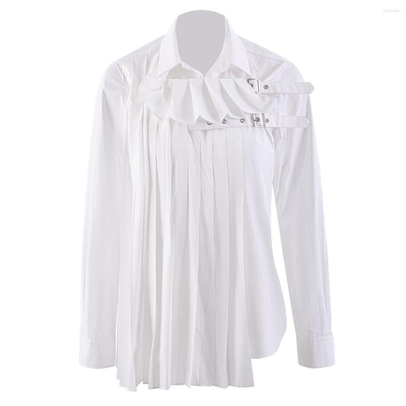 Women' Blouses Women Chic Pleated Shirt Loose Lapel Solid Color Designer White Korean Fashion Blouse
Women' Blouses Women Chic Pleated Shirt Loose Lapel Solid Color Designer White Korean Fashion Blouse