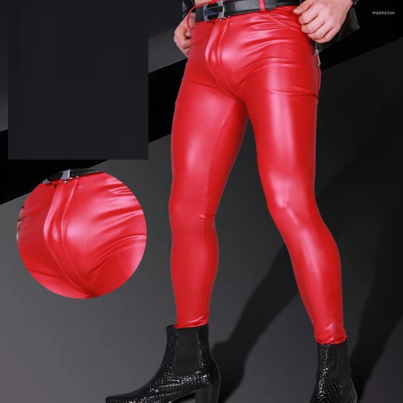 Men's Pants Plus Size PU Sexy Pencil For Men Punk Elastic Tight Trousers Faux Latex Shiny Glossy Stage Gay Wear, Black
Men's Pants Plus Size PU Sexy Pencil For Men Punk Elastic Tight Trousers Faux Latex Shiny Glossy Stage Gay Wear, Black