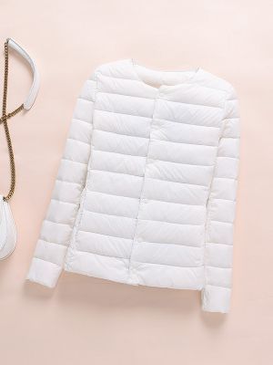 Women's Down Parkas Winter Women Down Coat Ultralight Collarless Duck Down Jacket Portable Female Padded Parkas O-Neck Puffer Overcoat 221007