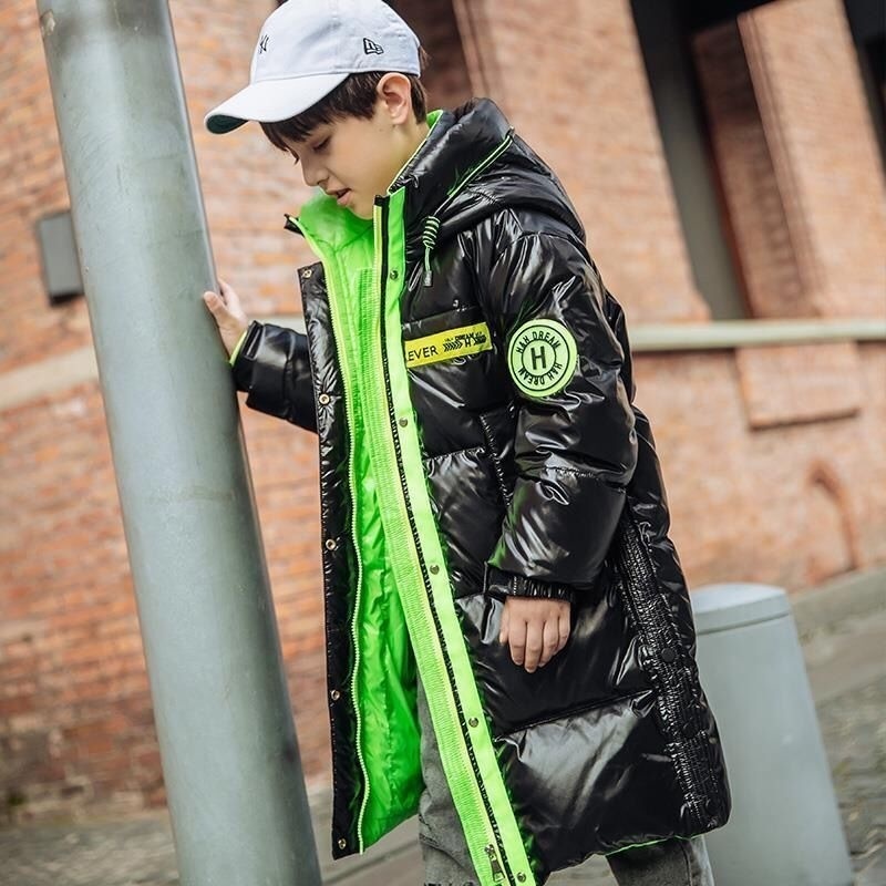 Down Coat 30 Children Winter Warm Thicken Plus velvet Jacket teen Hooded waterproof kids Parka Outerwear Boys Clothing girls clothes 221007