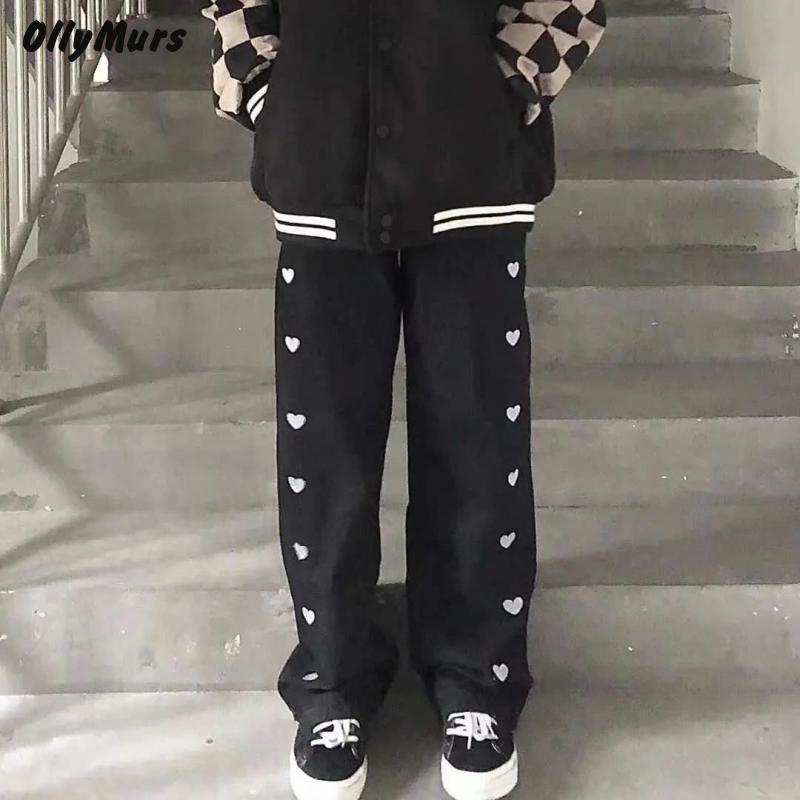 Womens Pants Capris Pants Women Black High Waist Wide Leg Pant Harajuku Fashion Baggy Vintage Sweatpants Wide Trousers for Women Outfits Streetwear 22
