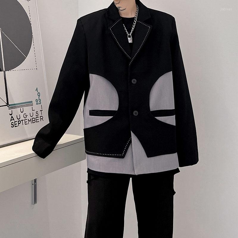 Men's Suits Men Splice Design Blazer Suit Jacket Male Japan Korea Net Celebrity Streetwear Fashion Vintage Loose Casual Blazers Coat, H1598
Men's Suits Men Splice Design Blazer Suit Jacket Male Japan Korea Net Celebrity Streetwear Fashion Vintage Loose Casual Blazers Coat, H1598