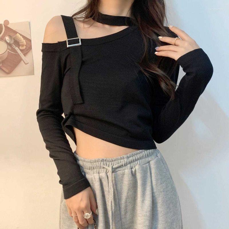 Women's T Shirts Aesthetic T-shirt Women Irregular Long Sleeve 2022Spring Autumn Korean Fashion Solid Strapless Halter Slimming Tops, Black
Women's T Shirts Aesthetic T-shirt Women Irregular Long Sleeve 2022Spring Autumn Korean Fashion Solid Strapless Halter Slimming Tops, Black