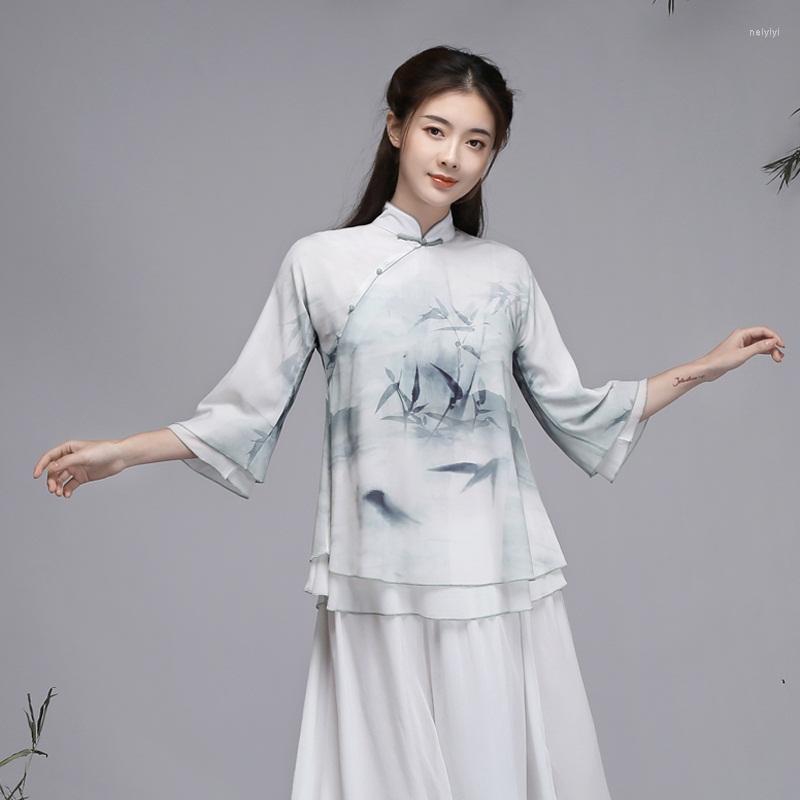 Ethnic Clothing National Style Two Layer Cheongsam Top Oblique Button Cotton Linen Shirts Hanfu Women Vintage Original Spring Blouses 12876
Ethnic Clothing National Style Two Layer Cheongsam Top Oblique Button Cotton Linen Shirts Hanfu Women Vintage Original Spring Blouses 12876