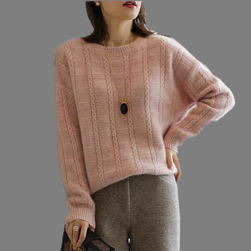 Women's Knits Tees High Quality Style Autumn Winter Women Cashmere Knitted Casual Loose ONeck Sweater Pullover Thick Soft Warm Flexible 221007