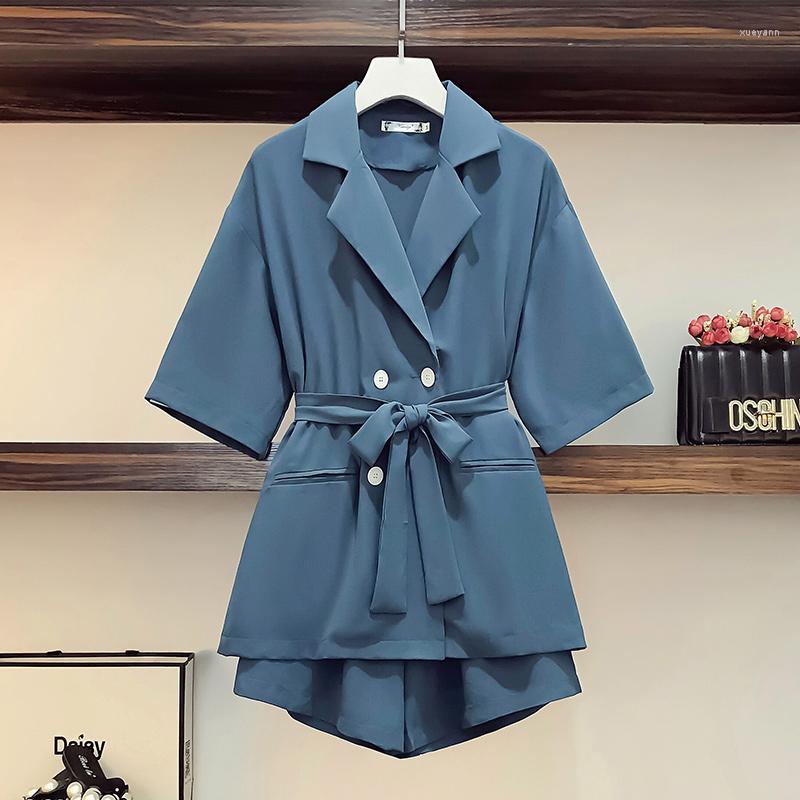 Women's Tracksuits Office Lady Solid Two Piece Set Elegant Shorts Suit Fashion Survetement Femme 2 Year-old Female Costume Women's, Blue
Women's Tracksuits Office Lady Solid Two Piece Set Elegant Shorts Suit Fashion Survetement Femme 2 Year-old Female Costume Women's, Blue