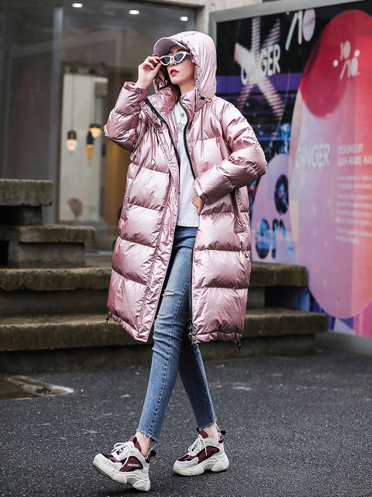 Women's Down Parkas Winter Women's Coats Long Hooded Parkas Fashion Glossy Warm Thicken Cotton Padded Overcoat Oversize Puffer Jackets Femal