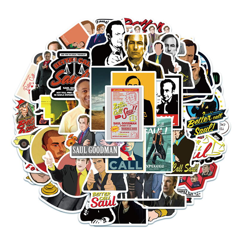 50PCS TV series Better Call Saul Stickers Bob Odenkirk Graffiti Kids Toy Skateboard car Motorcycle Bicycle Sticker Decals Wholesale