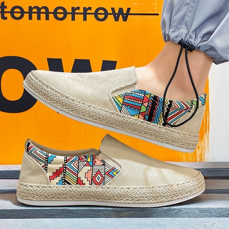 Dress Shoes Men's Summer Linen Breathable Casual Flats Mens Espadrilles Loafers Fashion Boy Canvas Fisherman Driving Footwear 221007